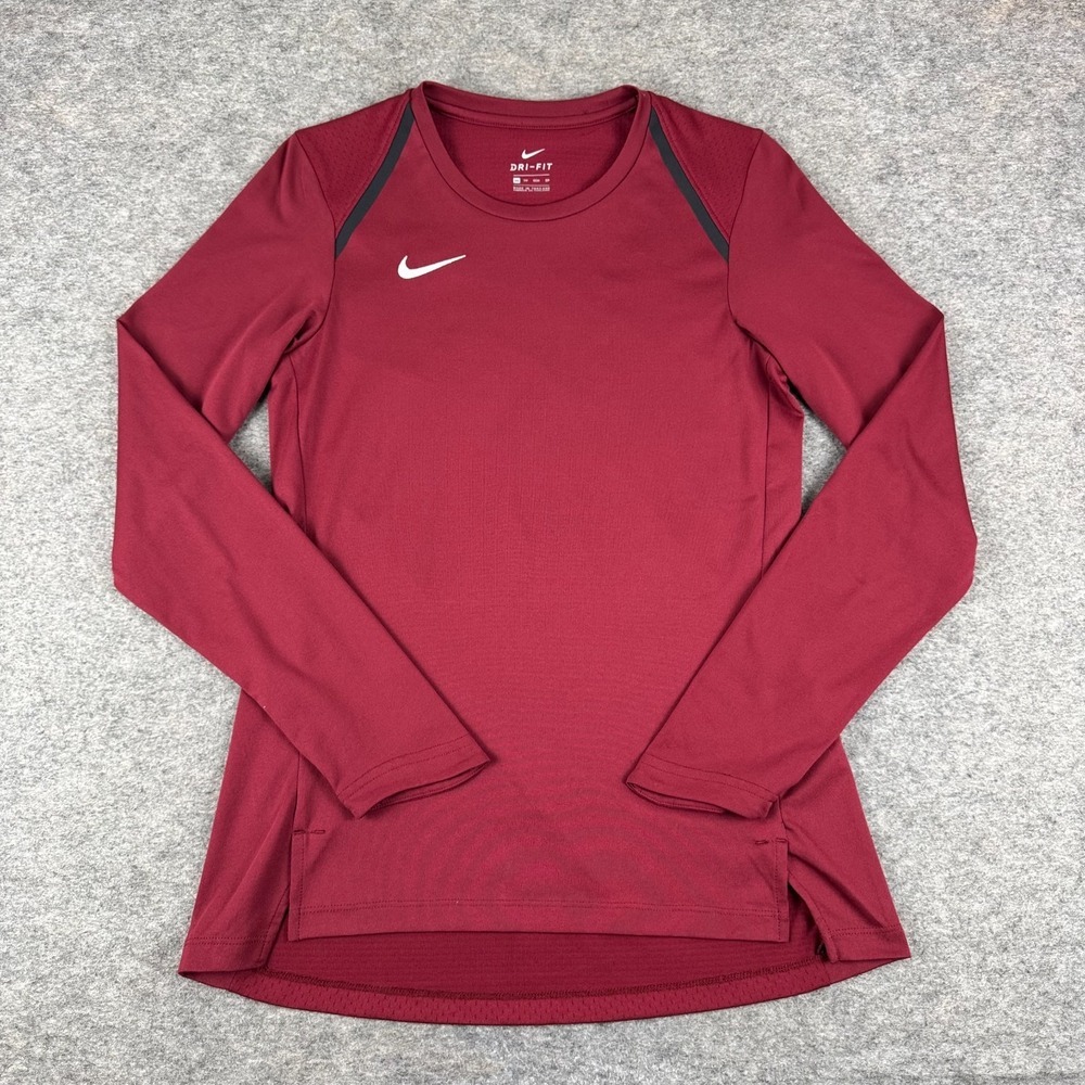 Nike Dri Fit Elite Basketball Training Shirt Polyester Burgundy Womens XS